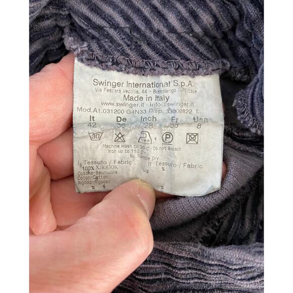 Vivian Westwood Women's Size 8 Gray Corduroy Flare Pants Made in Italy - Picture 9 of 9